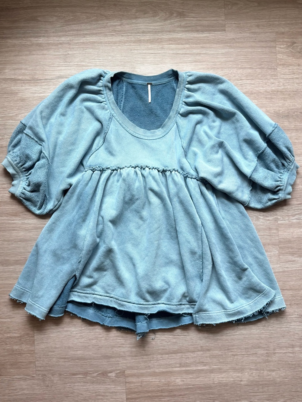 Free People XS Blue Sunchild Babydoll Tunic/Pullover Dress